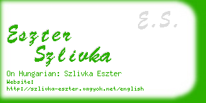 eszter szlivka business card